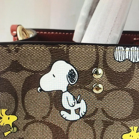 Coach Brown and Red Snoopy Shoulder Bag - Picture 9 of 12
